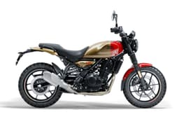 Royal Enfield Guerrilla 450 red and gold colour